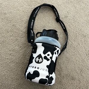 Clear HydroJug with Black Cow Sleeve